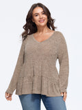 Supersoft Stretch Tiered Ruffle Hem Top