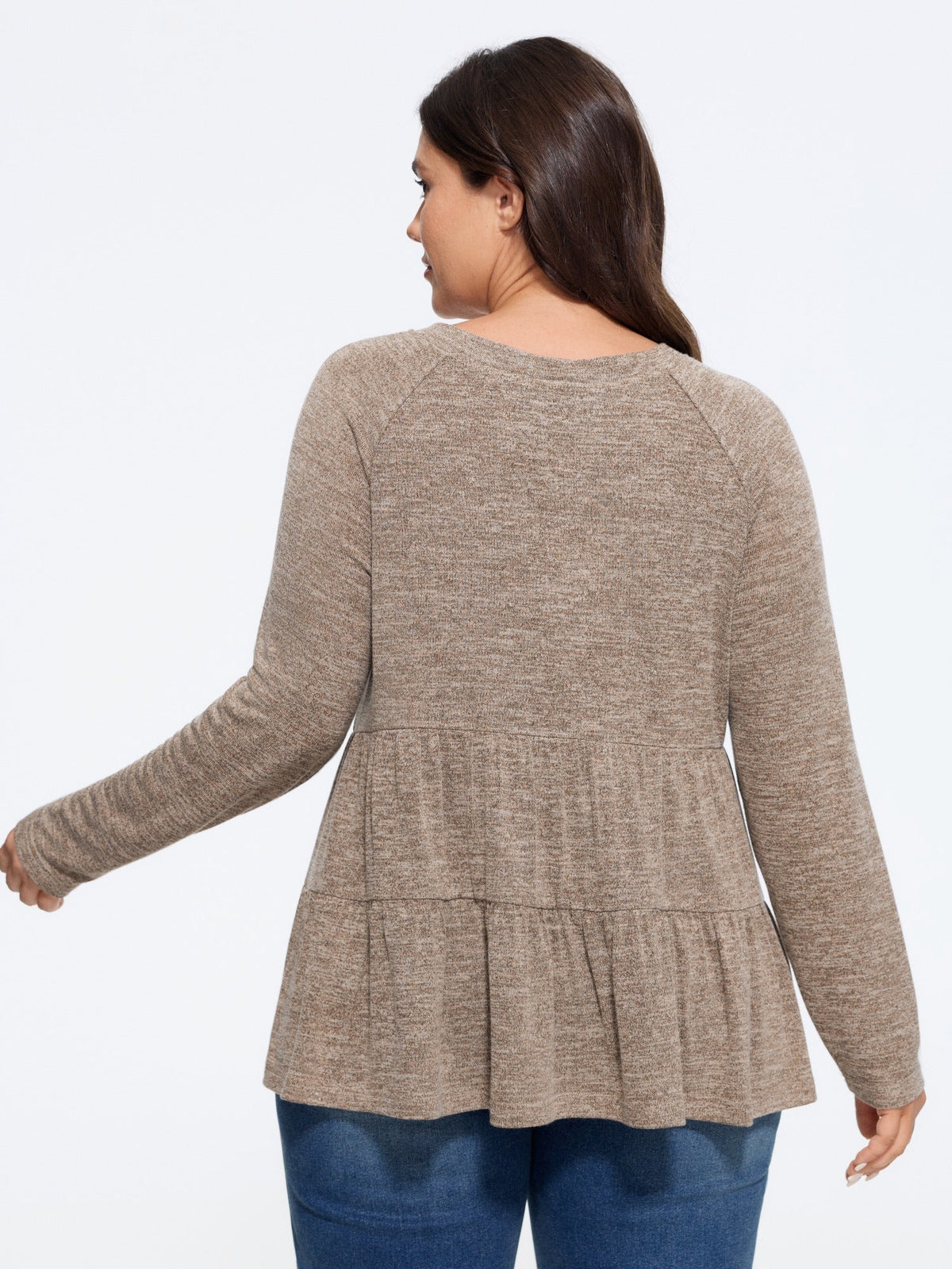 Supersoft Stretch Tiered Ruffle Hem Top