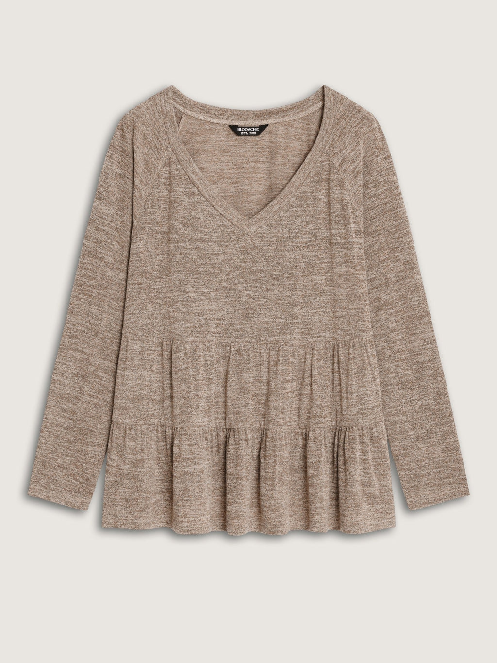 Supersoft Stretch Tiered Ruffle Hem Top