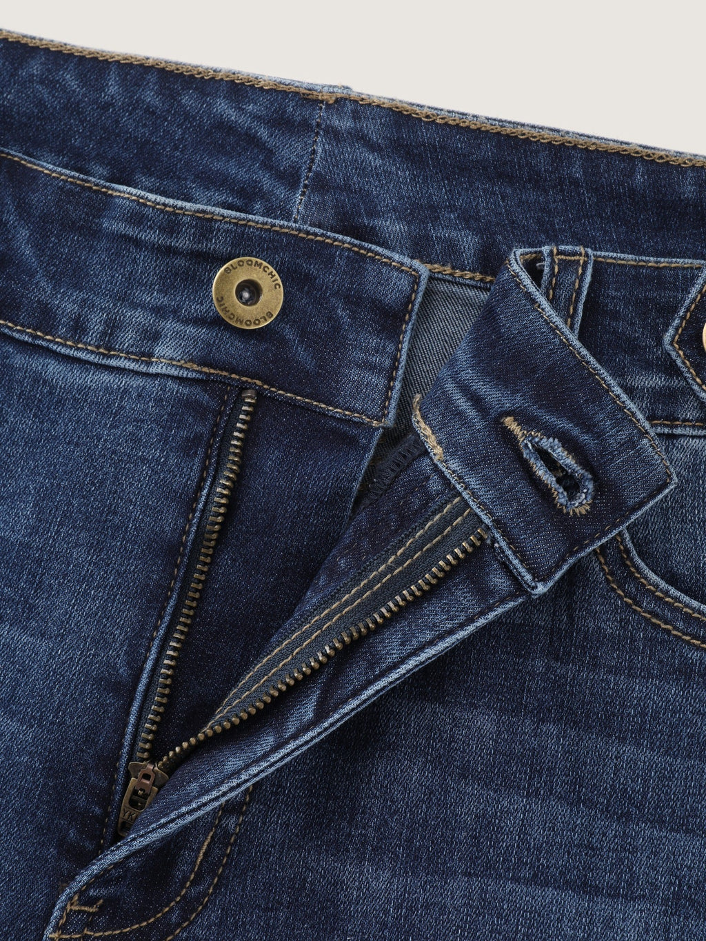 Stretch Raw Hem Bootcut Jeans