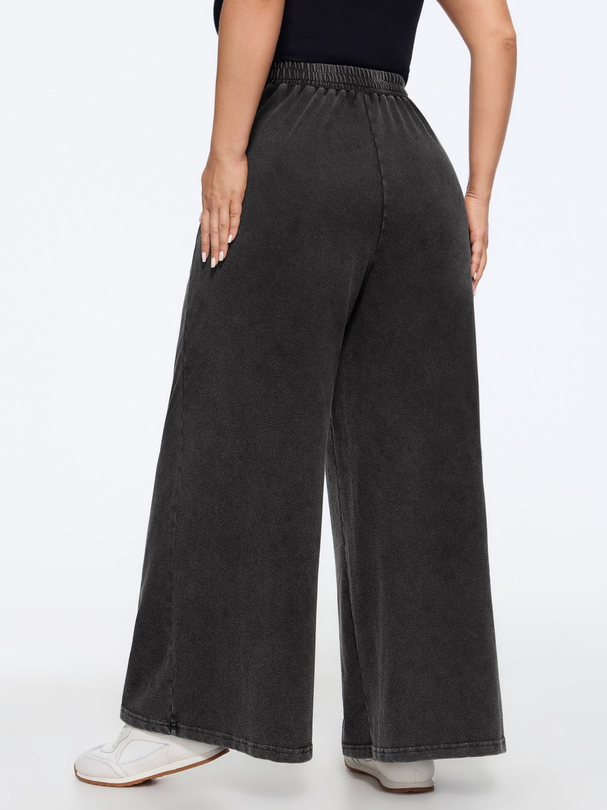 Vintage Washed Stretch Wide Leg Pants