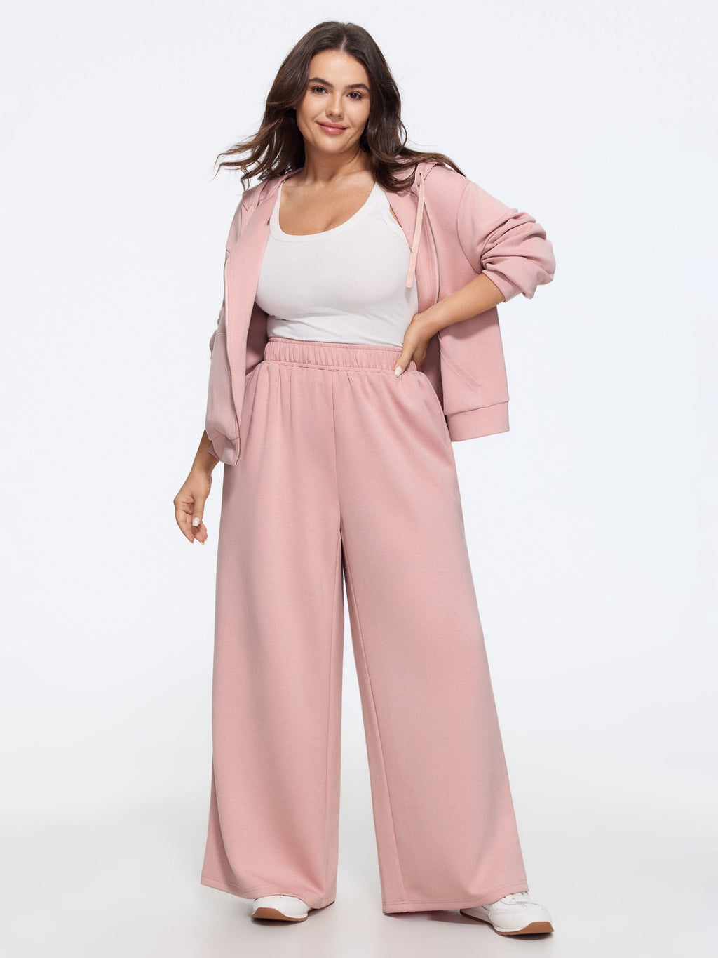 Supersoft Stretch Solid Wide Leg Pants