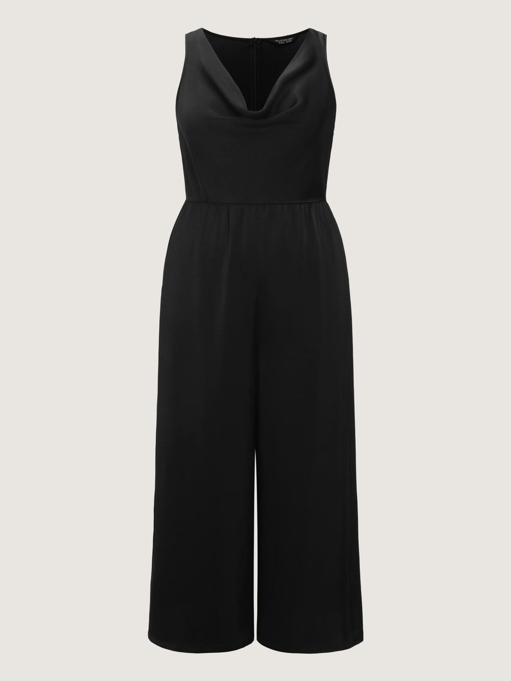 Satin Cowl Neck Pocket Sleeveless Jumpsuit