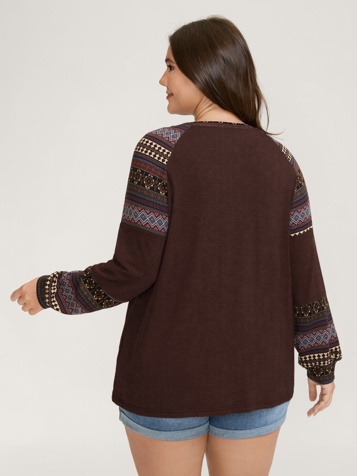 Supersoft Boho Stripes Spliced T-Shirt