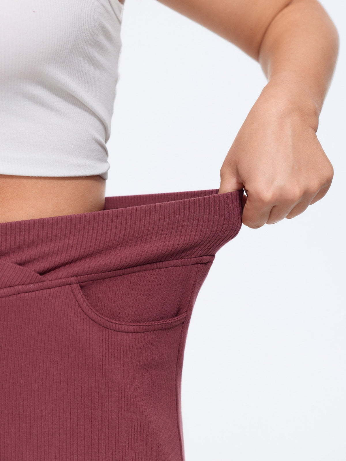 Stretch Crossover Waist Pocket Pants