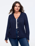 Texture Button Front Breathable Cardigan
