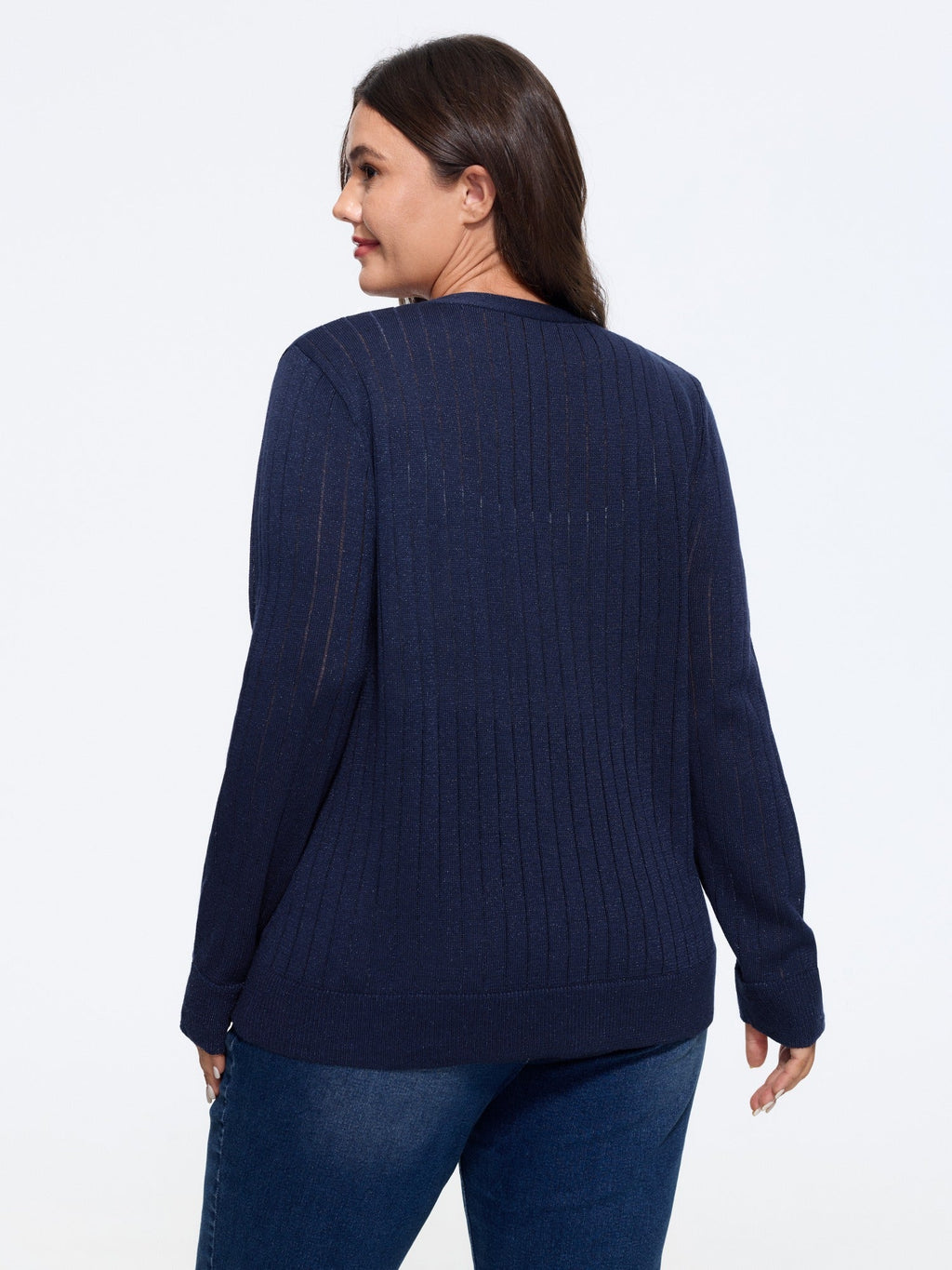 Texture Button Front Breathable Cardigan
