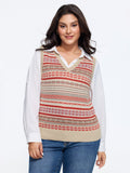 Vintage Geometric Jacquard Sweater Vest