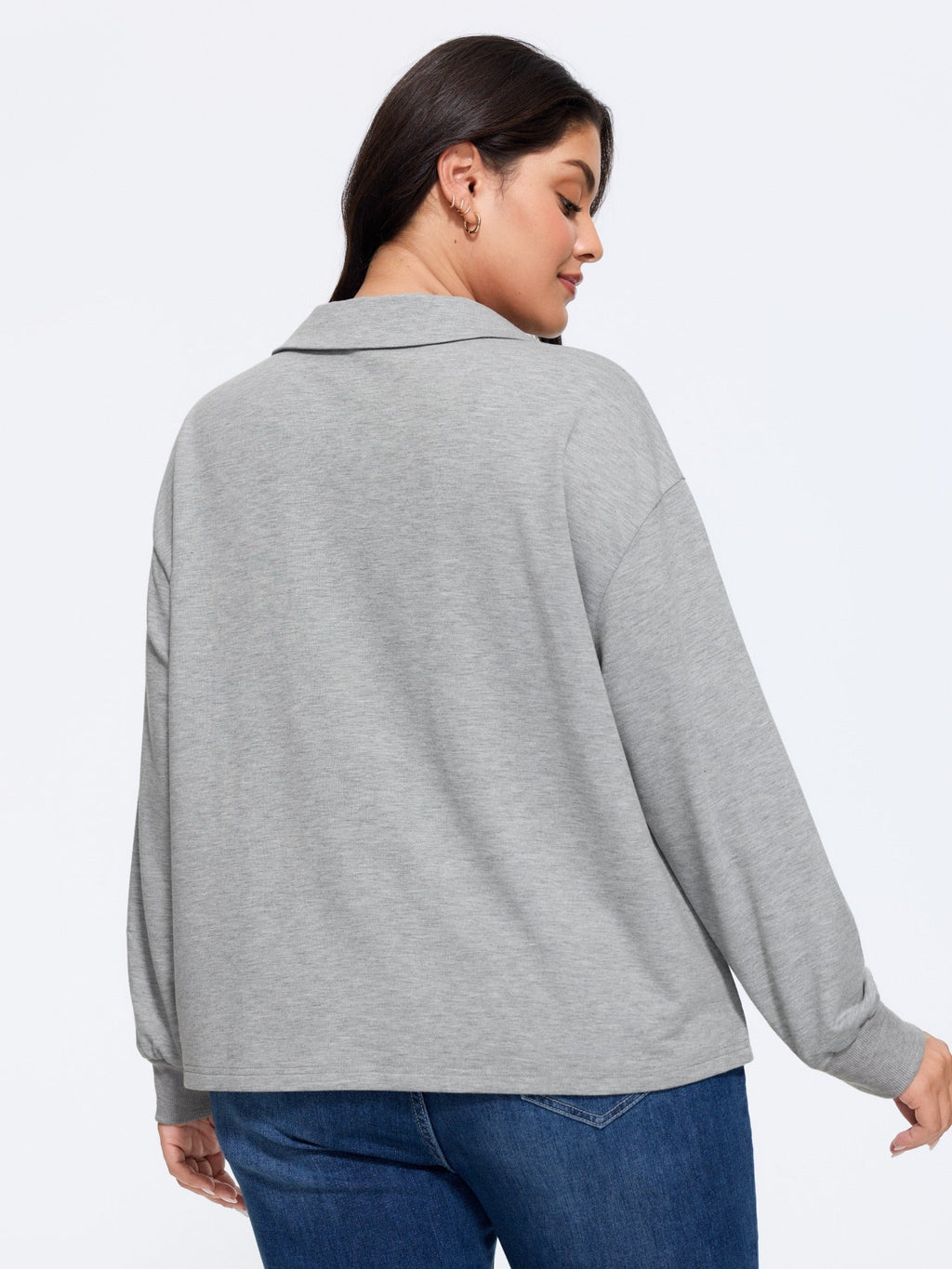 Cotton Colorful Stripe Chest Detail Relaxed Fit Sweatshirt