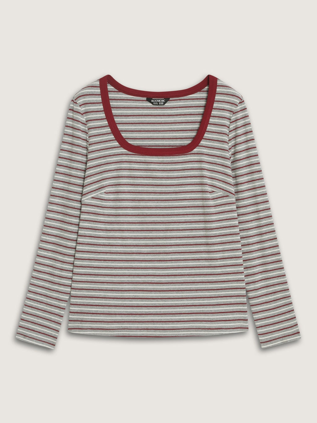 Supersoft Stretch Square Neck Retro Stripe T‑Shirt