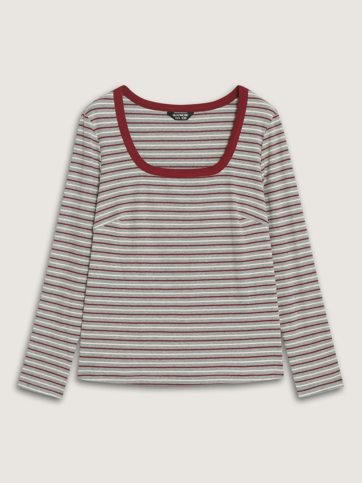 Supersoft Stretch Square Neck Retro Stripe T‑Shirt