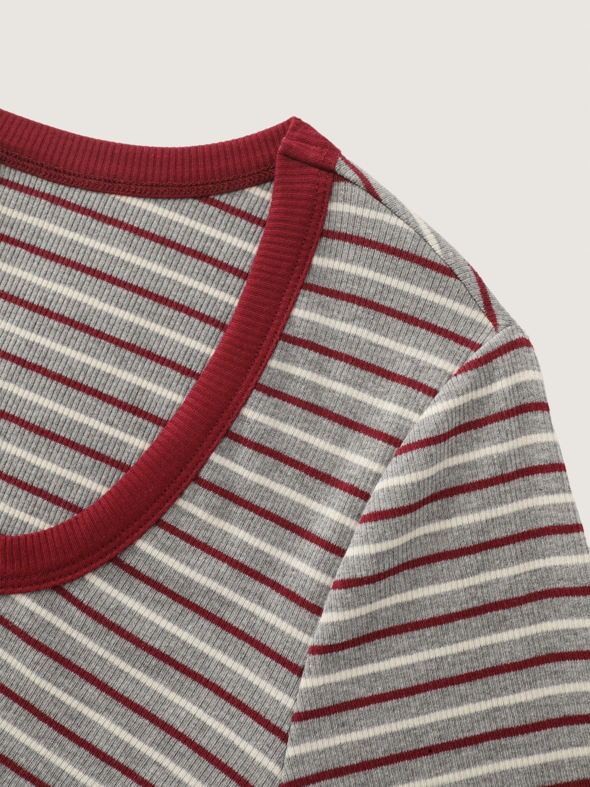 Supersoft Stretch Square Neck Retro Stripe T‑Shirt
