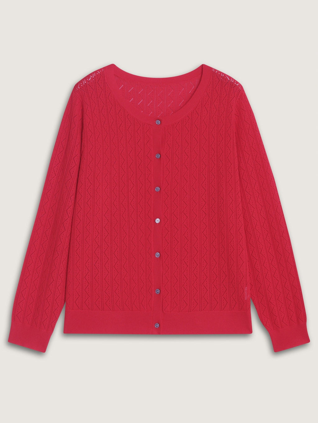 Round Neck Cut Out Open Front Cardigan