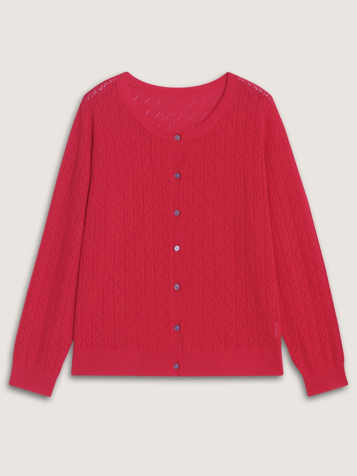 Round Neck Cut Out Open Front Cardigan