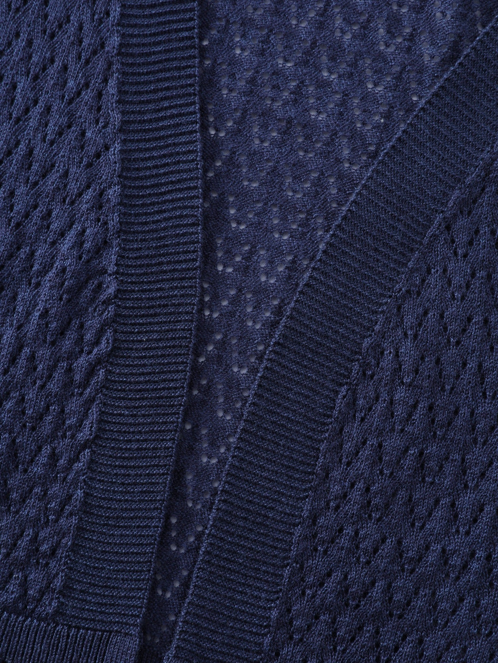Open Front V Neck Eyelet Cropped Cardigan