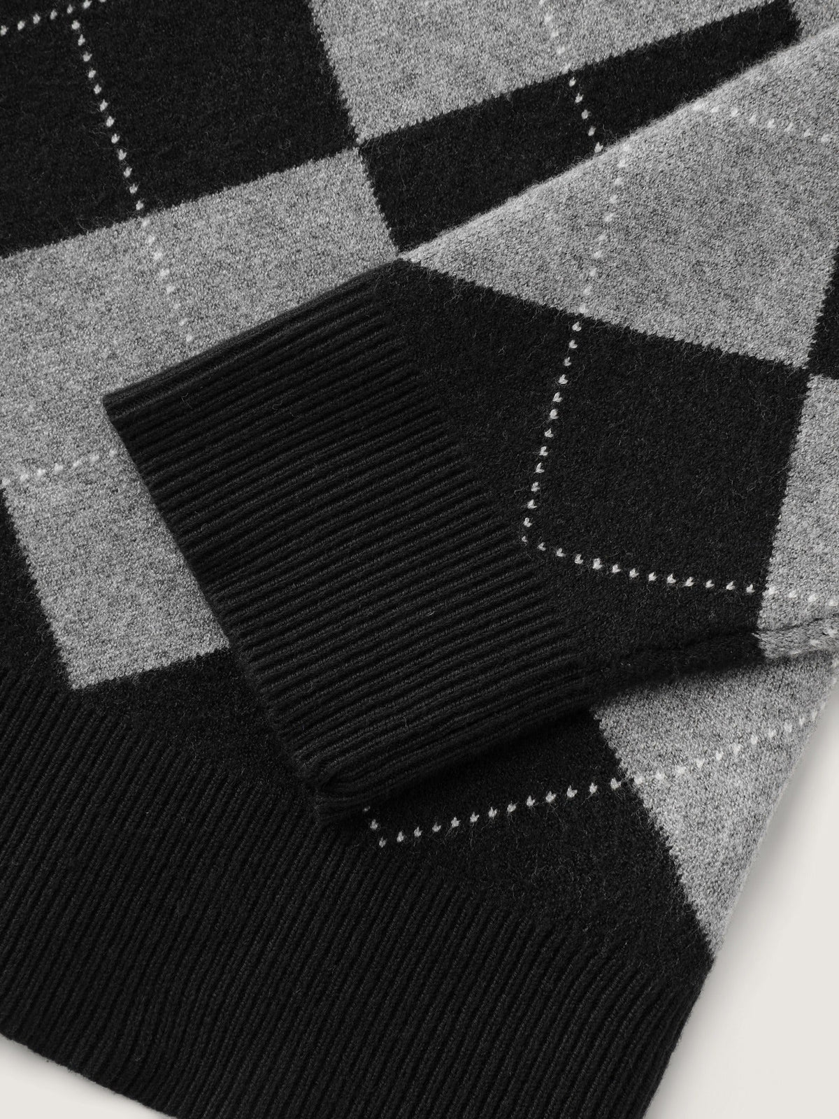 Supersoft Round Neck Argyle Button‑Down Cardigan