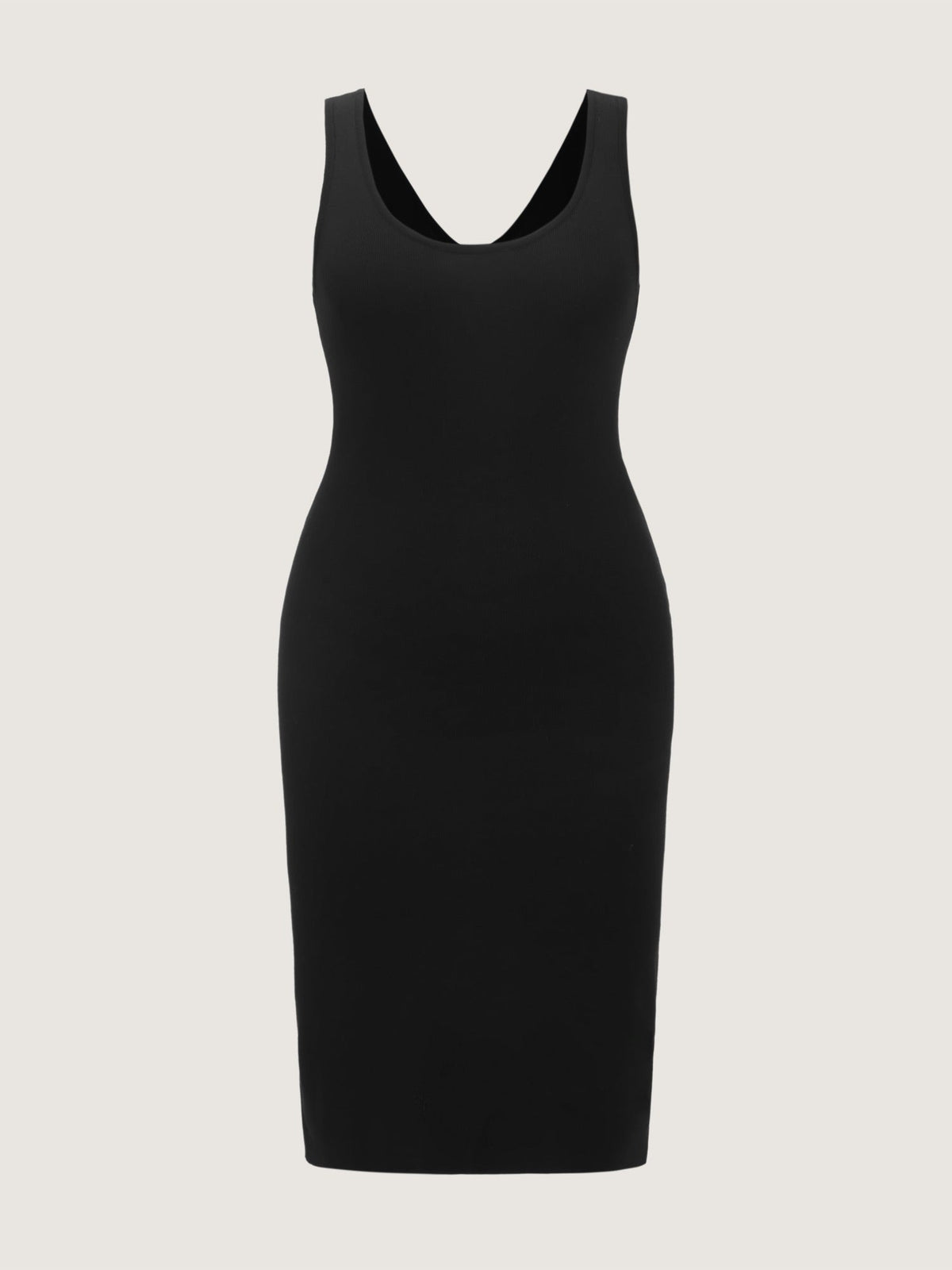Supersoft U‑Neck Fitted Sleeveless Midi Dress