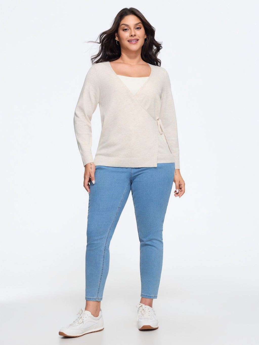 Wrap Side Tie Adjustable Waist Cardigan