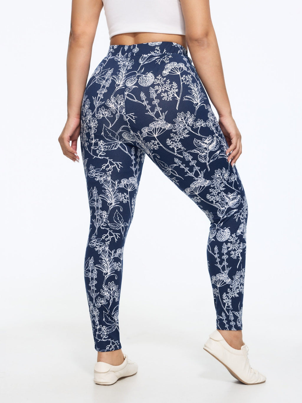 Stretch Botanical Print Pocket Leggings
