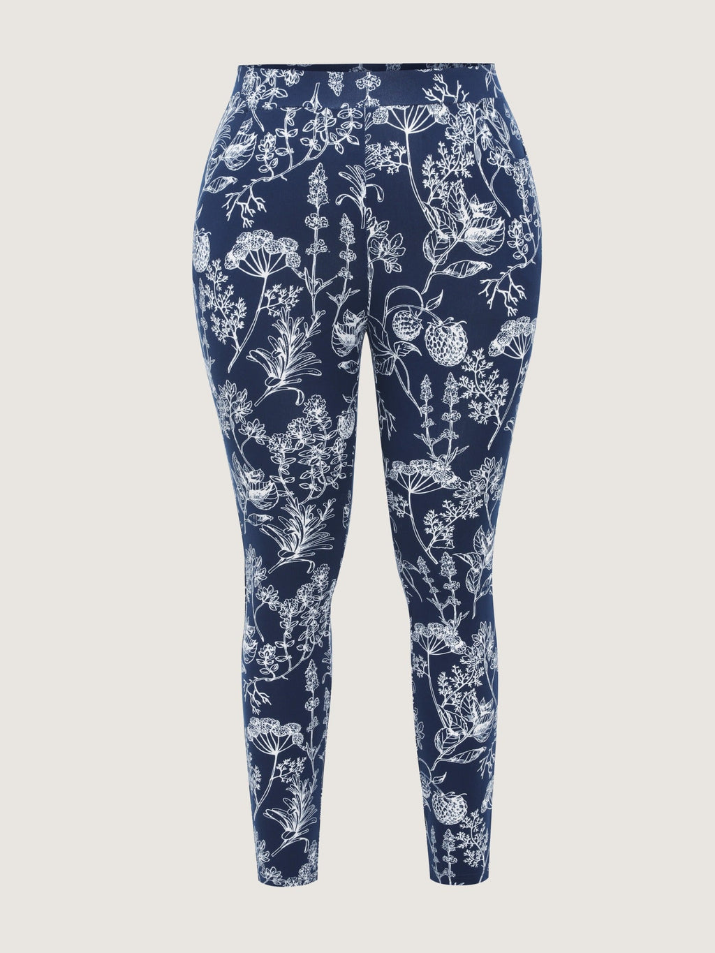 Stretch Botanical Print Pocket Leggings