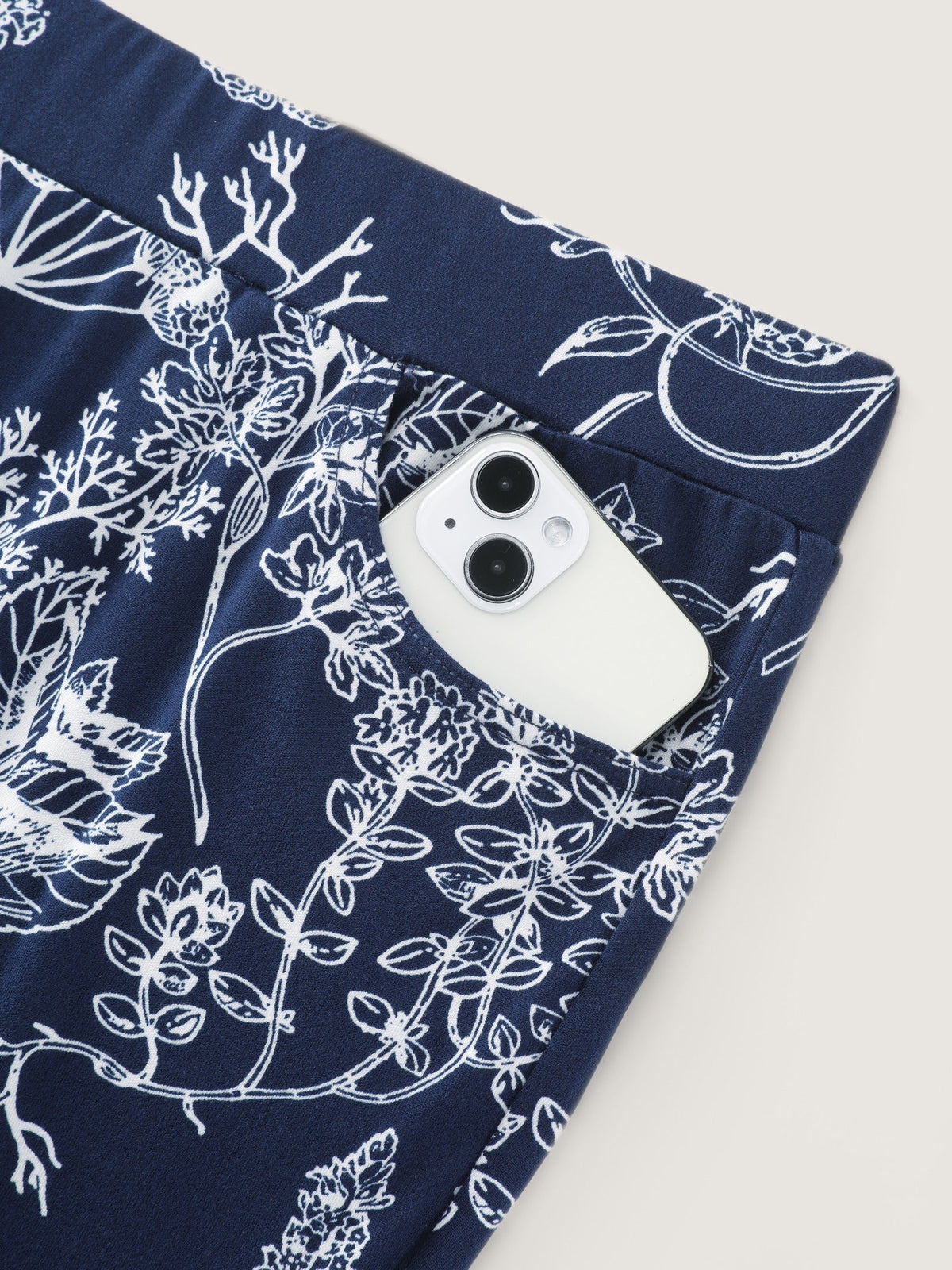 Stretch Botanical Print Pocket Leggings