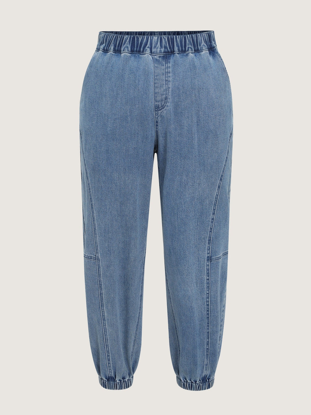 Stretch Pull-On Seam Stitching Jogger Jeans