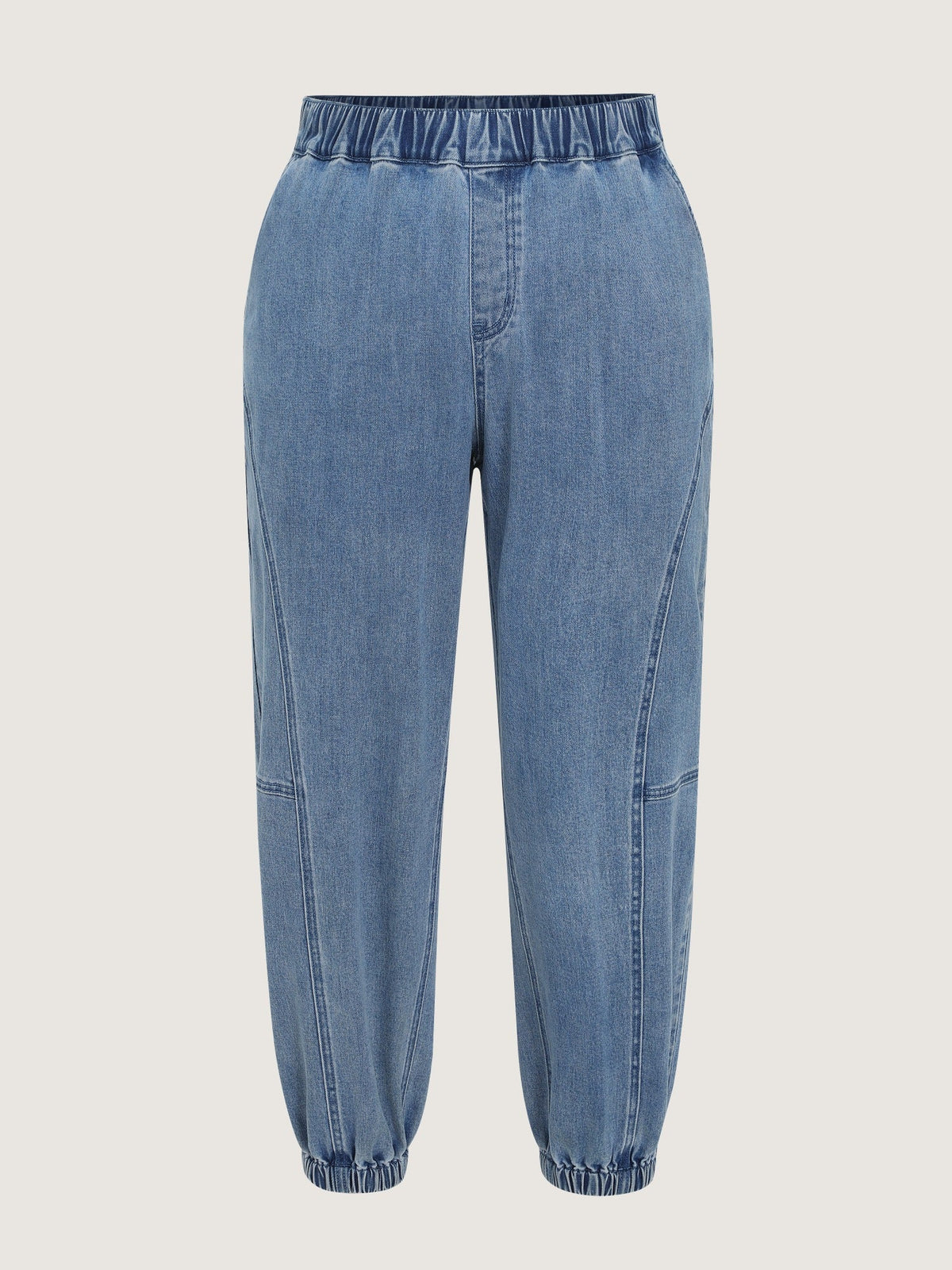 Stretch Pull-On Seam Stitching Jogger Jeans