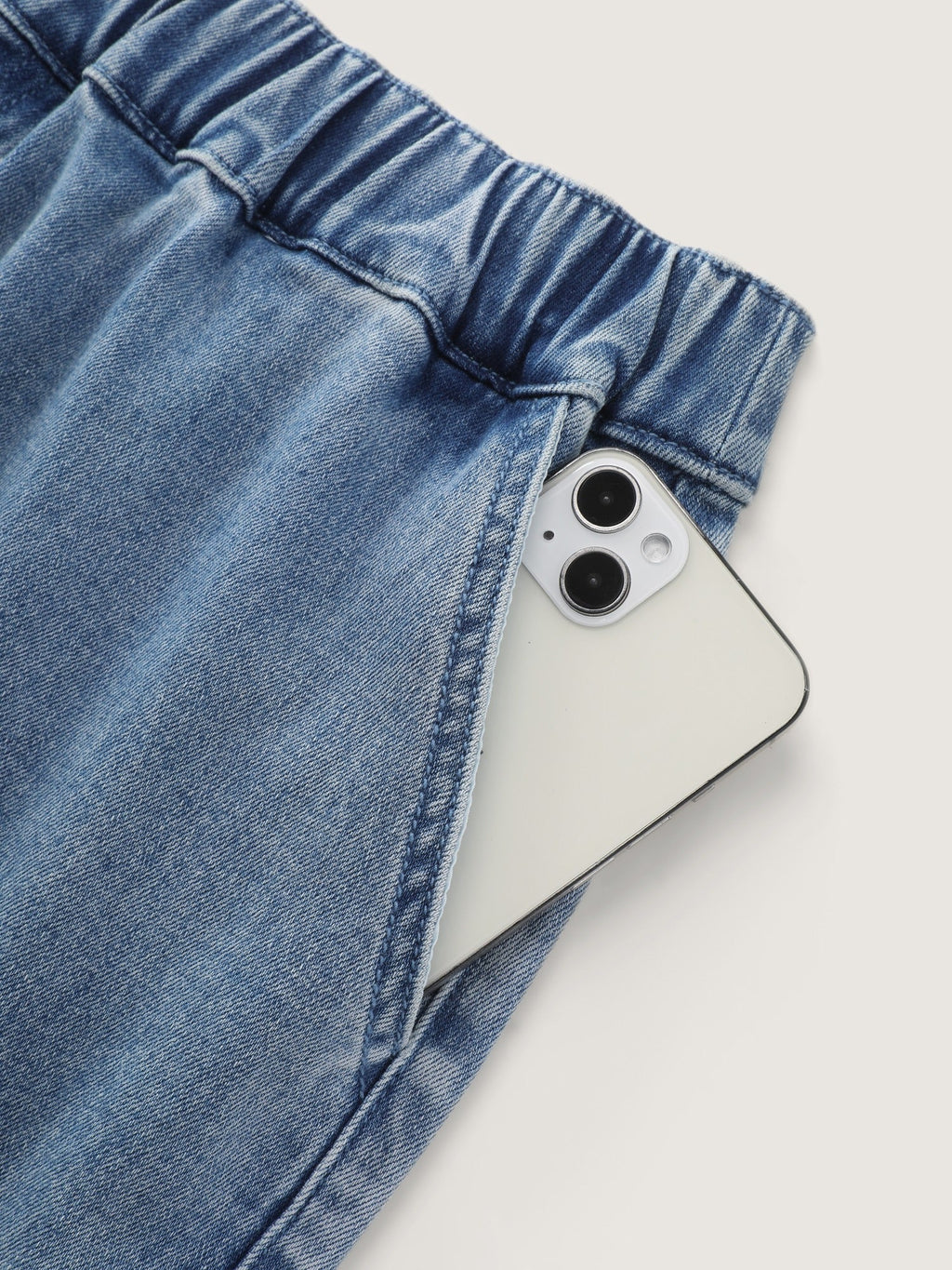 Stretch Pull-On Seam Stitching Jogger Jeans