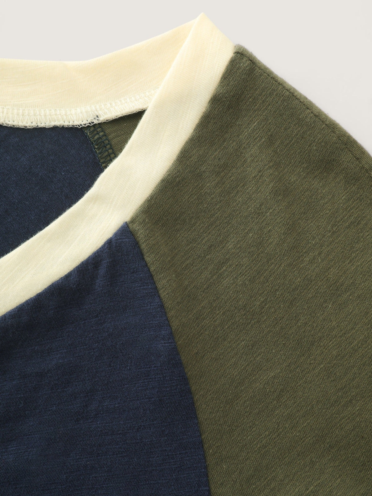 Cotton Contrast Trim Raglan Sleeve T‑Shirt