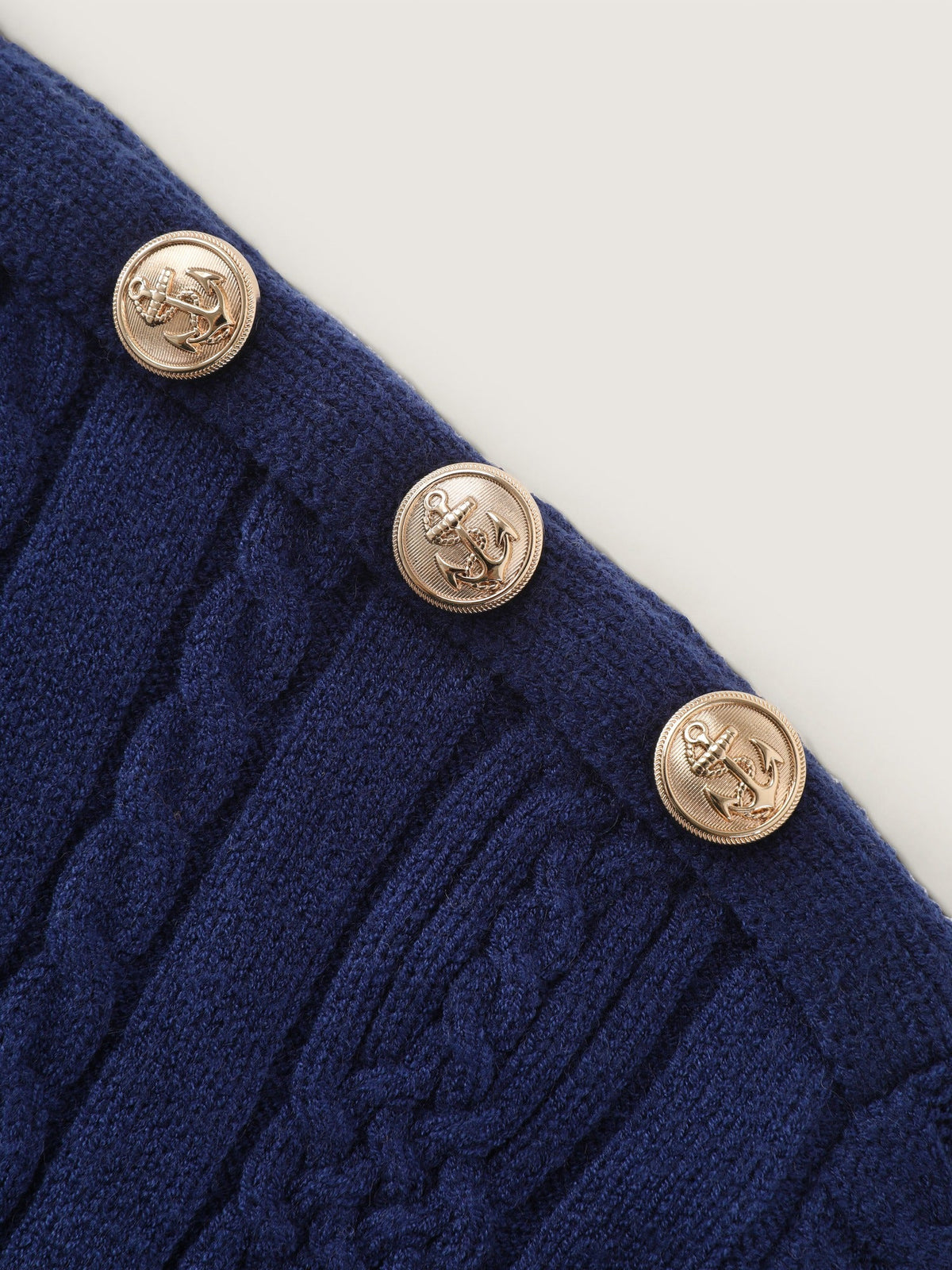 Supersoft Button Detail Shoulder Cable Knit Pullover