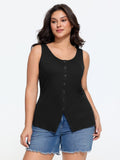 Supersoft Button Front Split Hem Tank Top