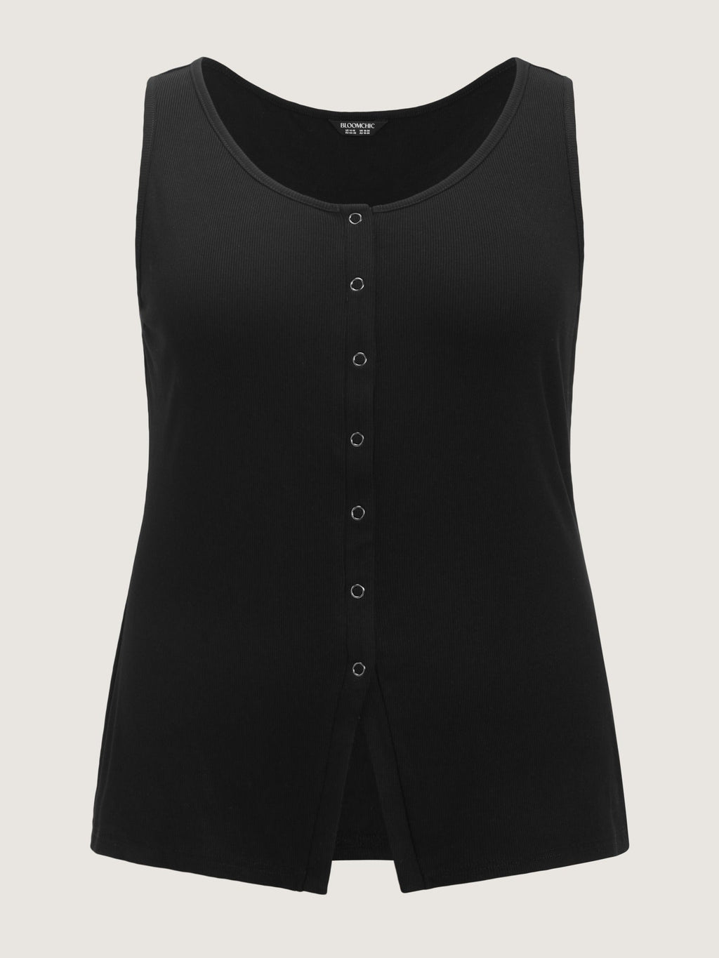 Supersoft Button Front Split Hem Tank Top
