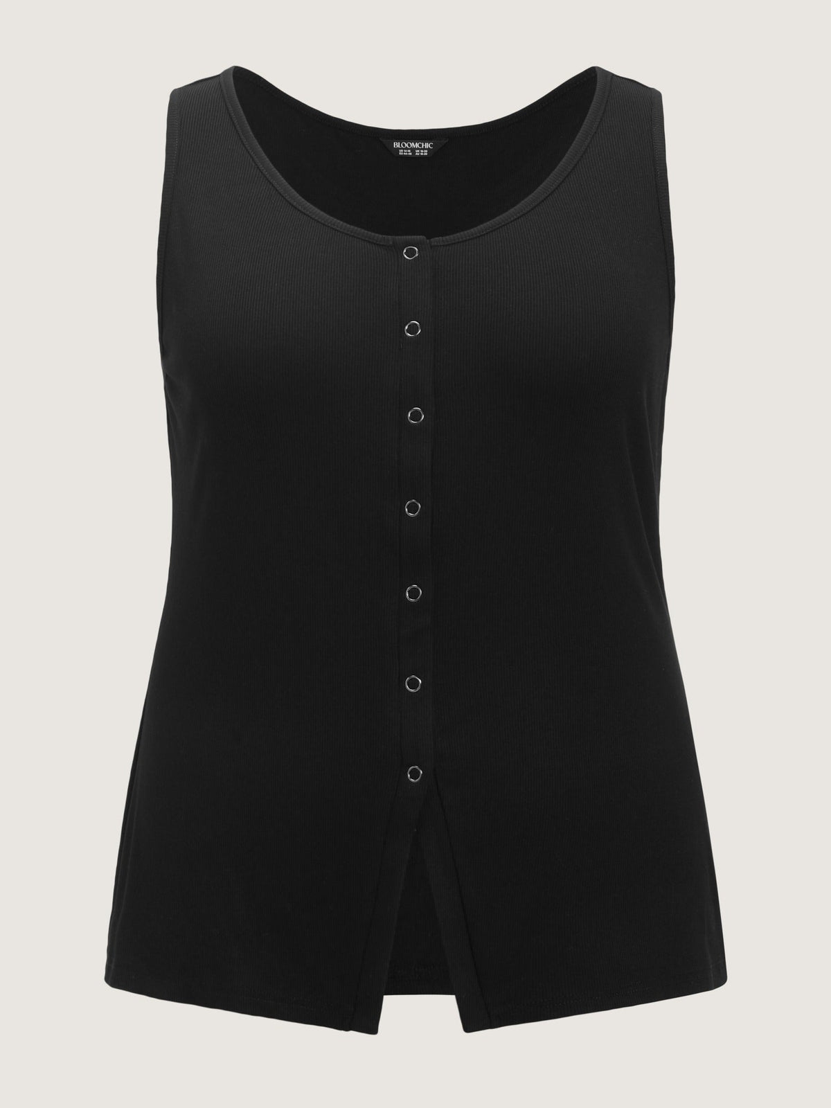 Supersoft Button Front Split Hem Tank Top