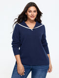 Supersoft Nautical Sailor Collar Contrast Trim Pullover
