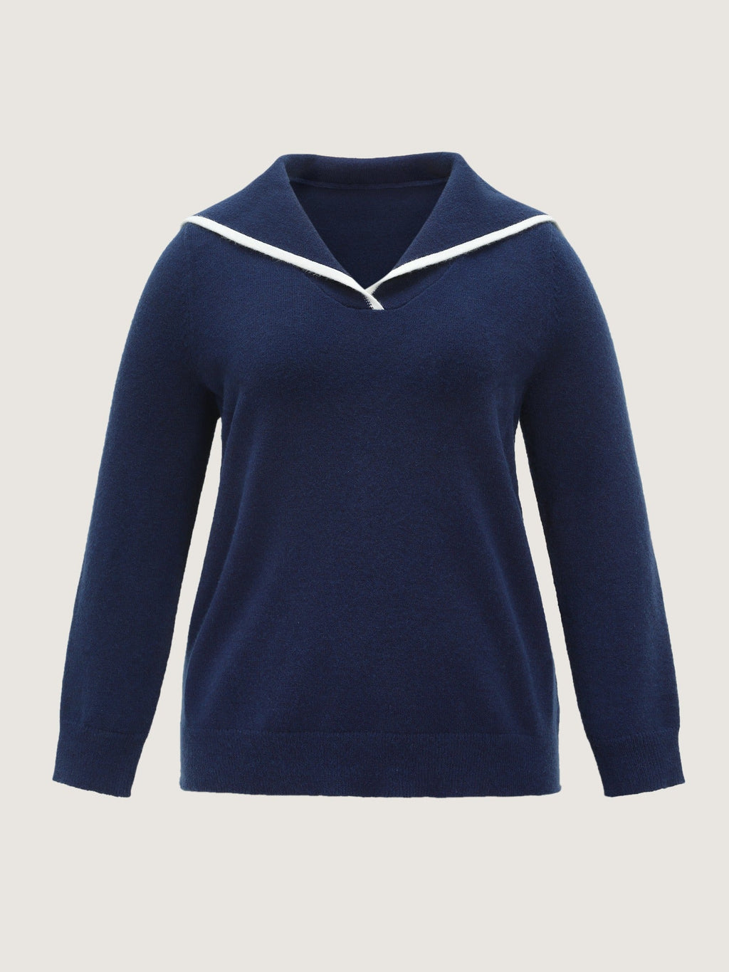 Supersoft Nautical Sailor Collar Contrast Trim Pullover