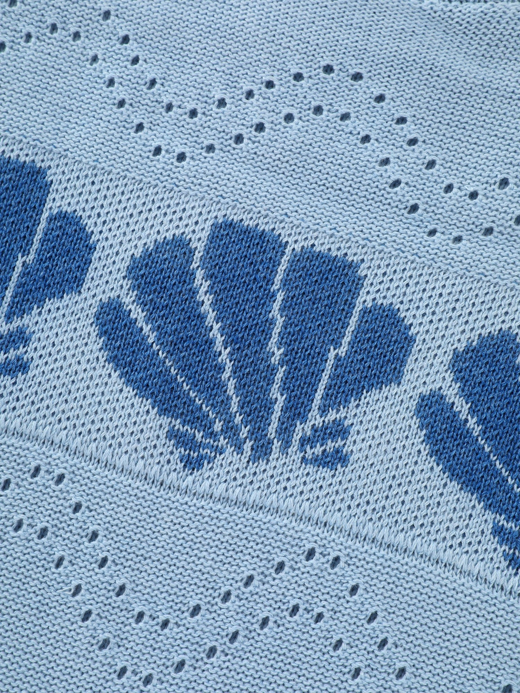 Seashell Wave Jacquard Cut Out Pullover