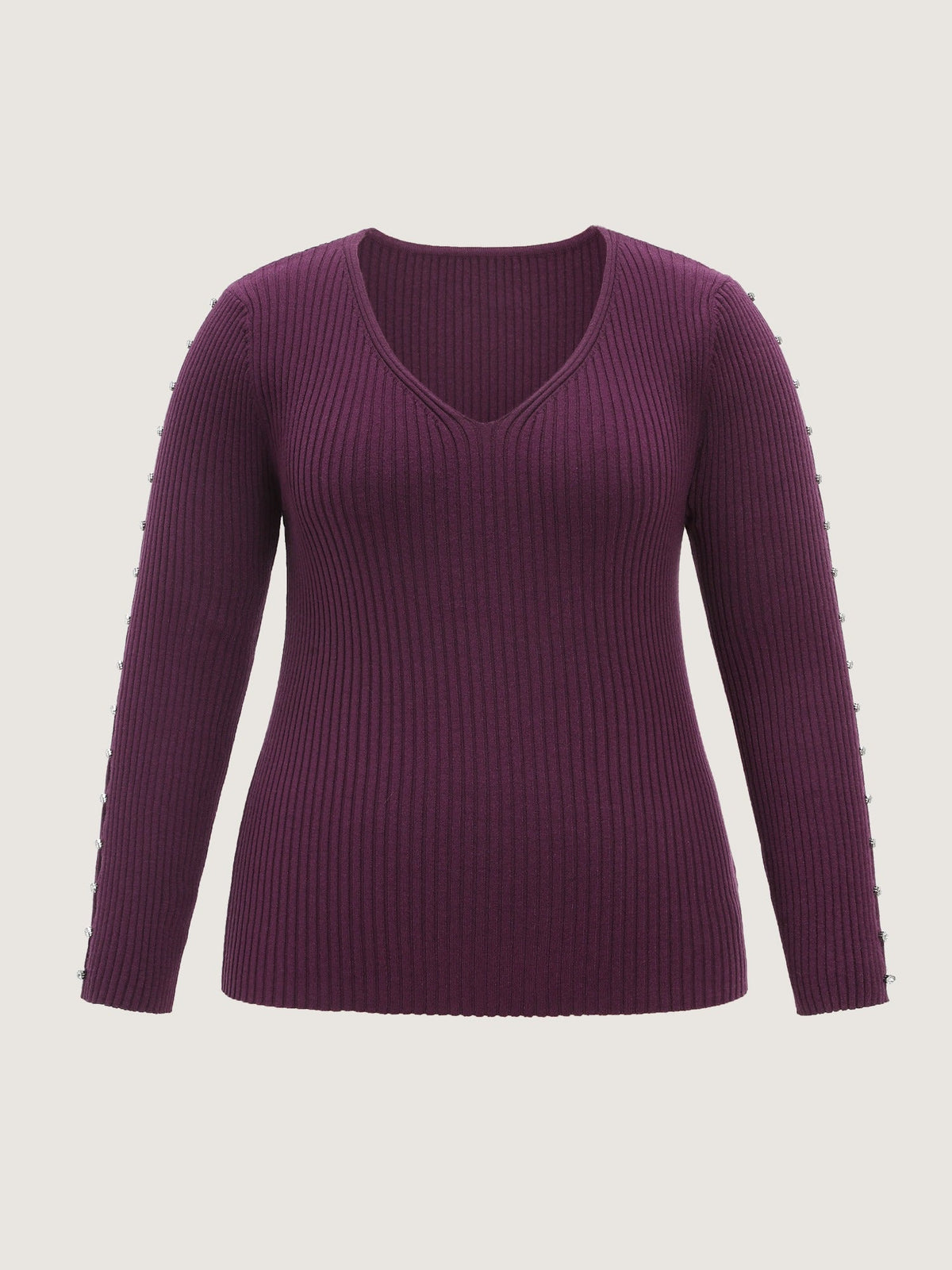 Supersoft V‑Neck Cut‑Out Arm Fitted Pullover