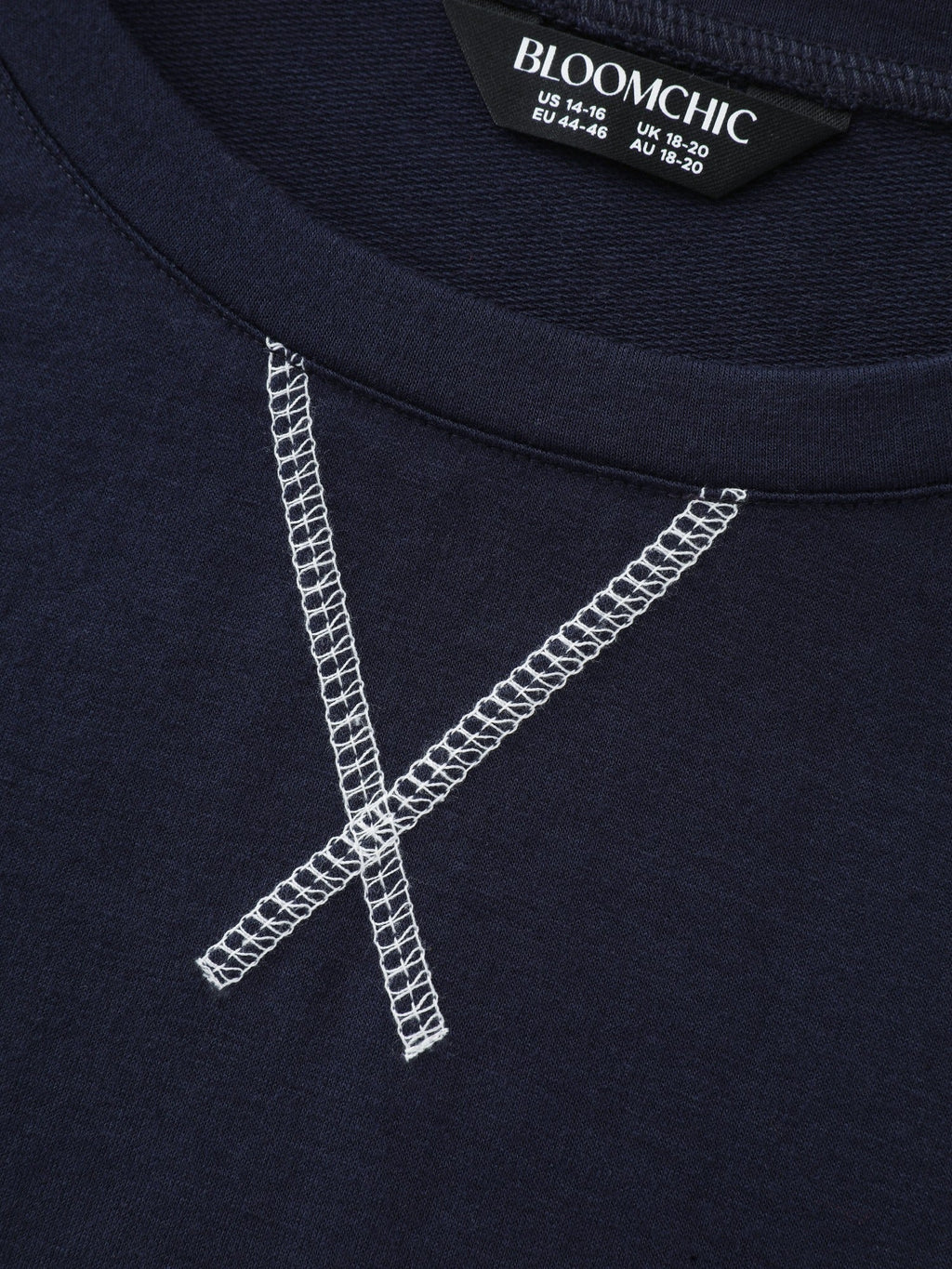 Supersoft Crew Neck Contrast Stitching Loose Fit Sweatshirt