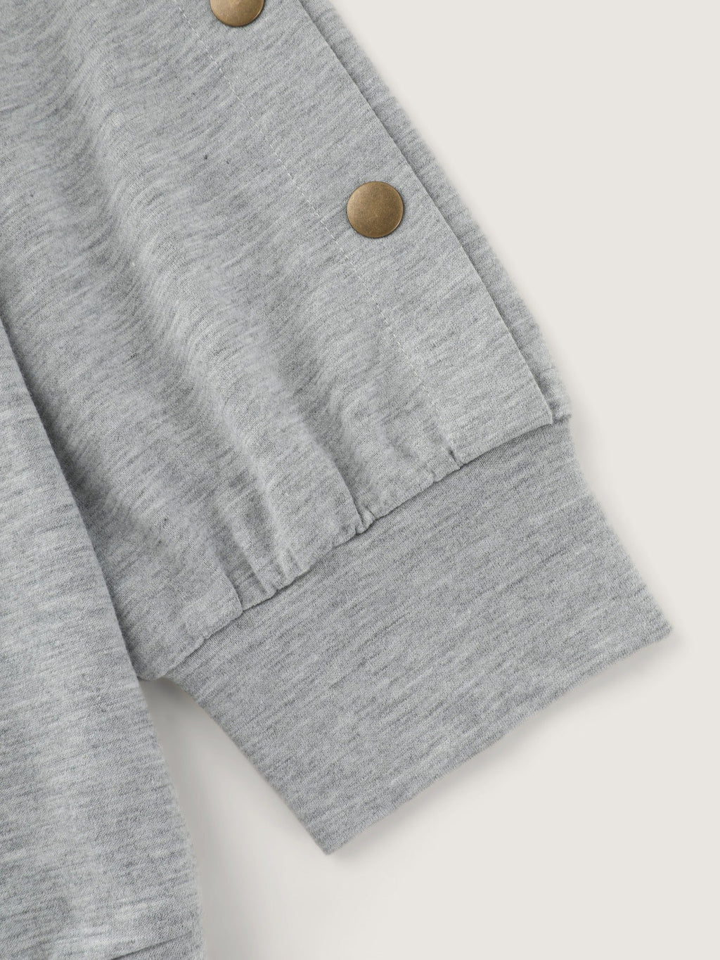 Cotton One‑Shoulder Metal Rivet Decor Sweatshirt