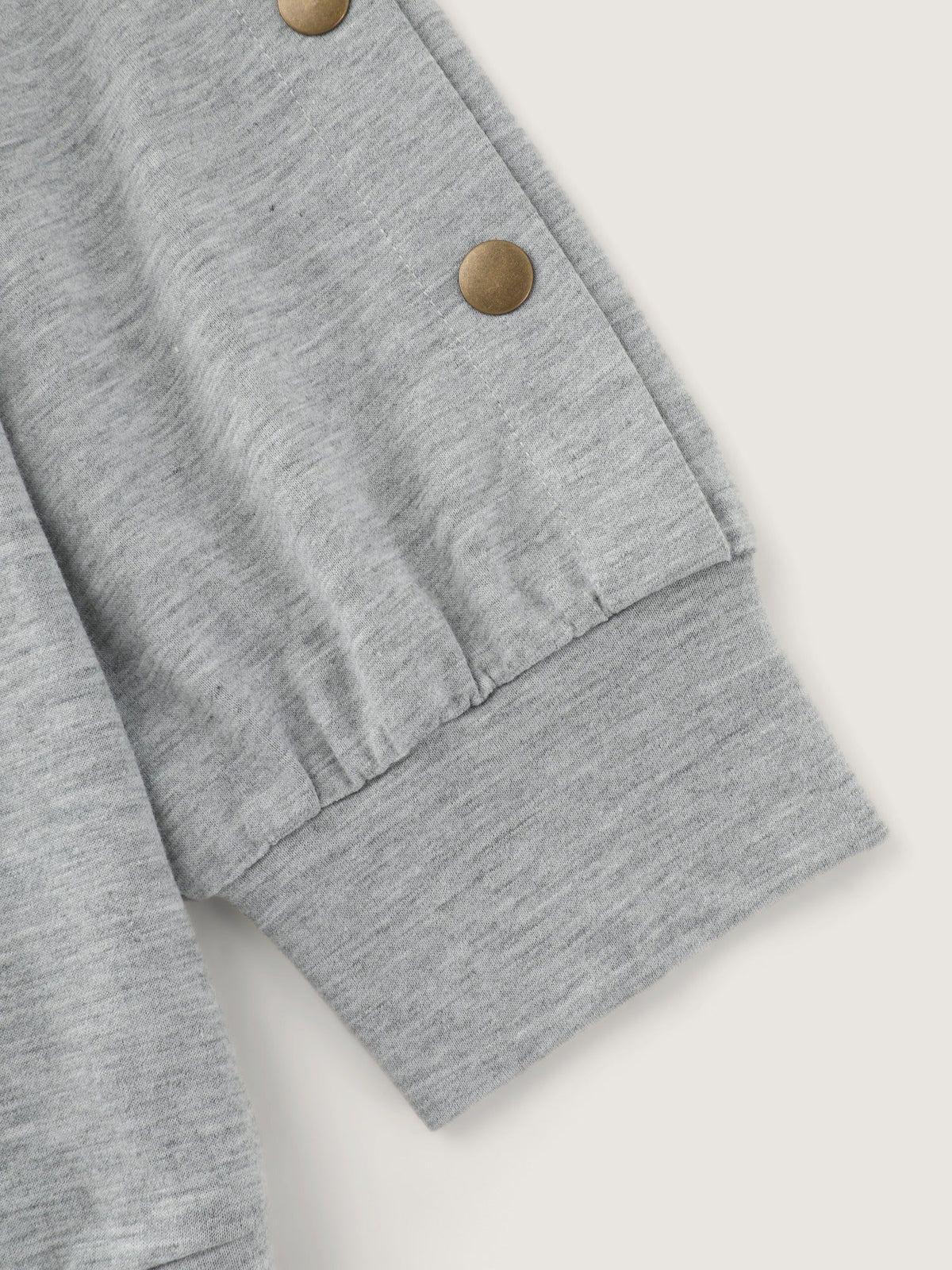Cotton One‑Shoulder Metal Rivet Decor Sweatshirt