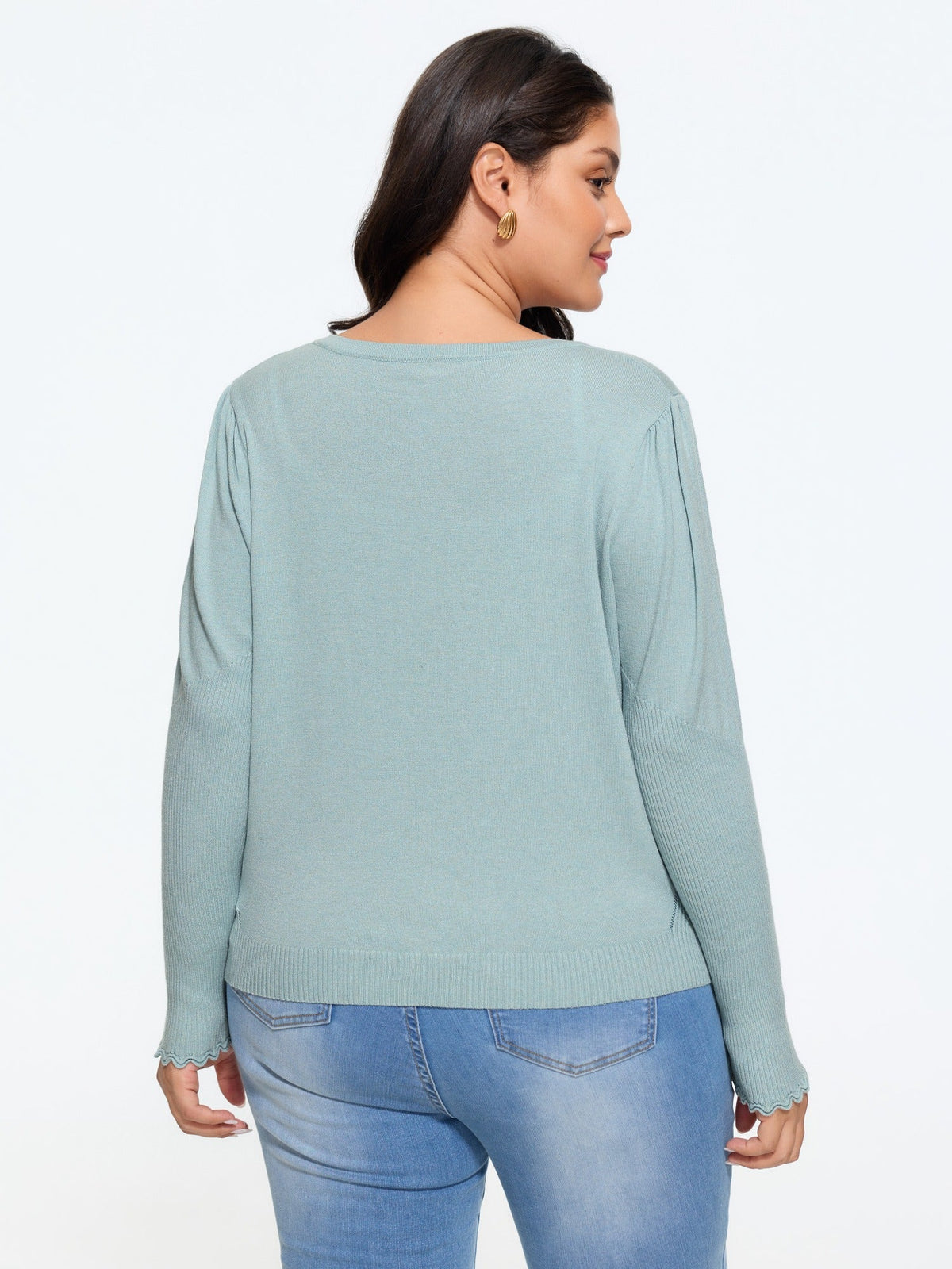 Round Neck Cut Out Button Down Cardigan