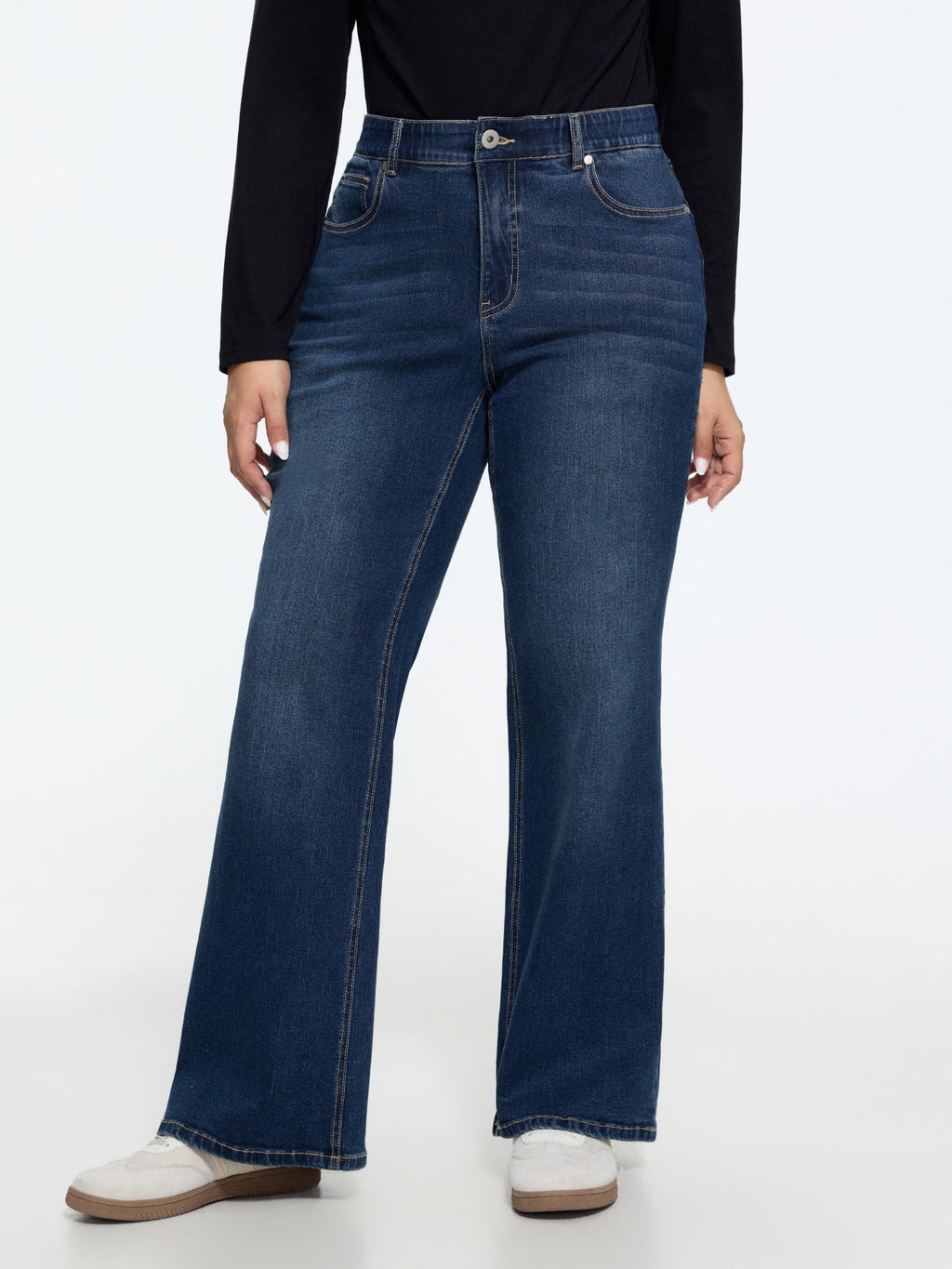 Stretch Washed Pocket Bootcut Jeans