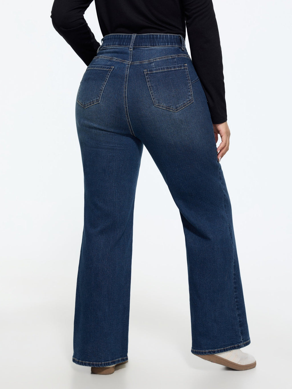 Stretch Washed Pocket Bootcut Jeans