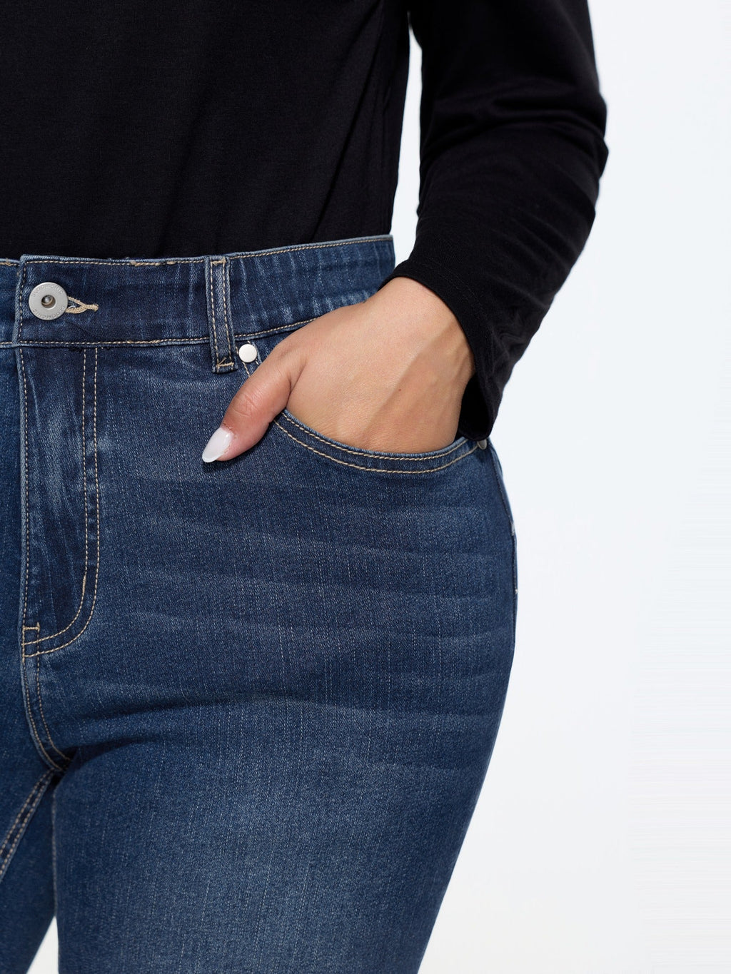 Stretch Washed Pocket Bootcut Jeans