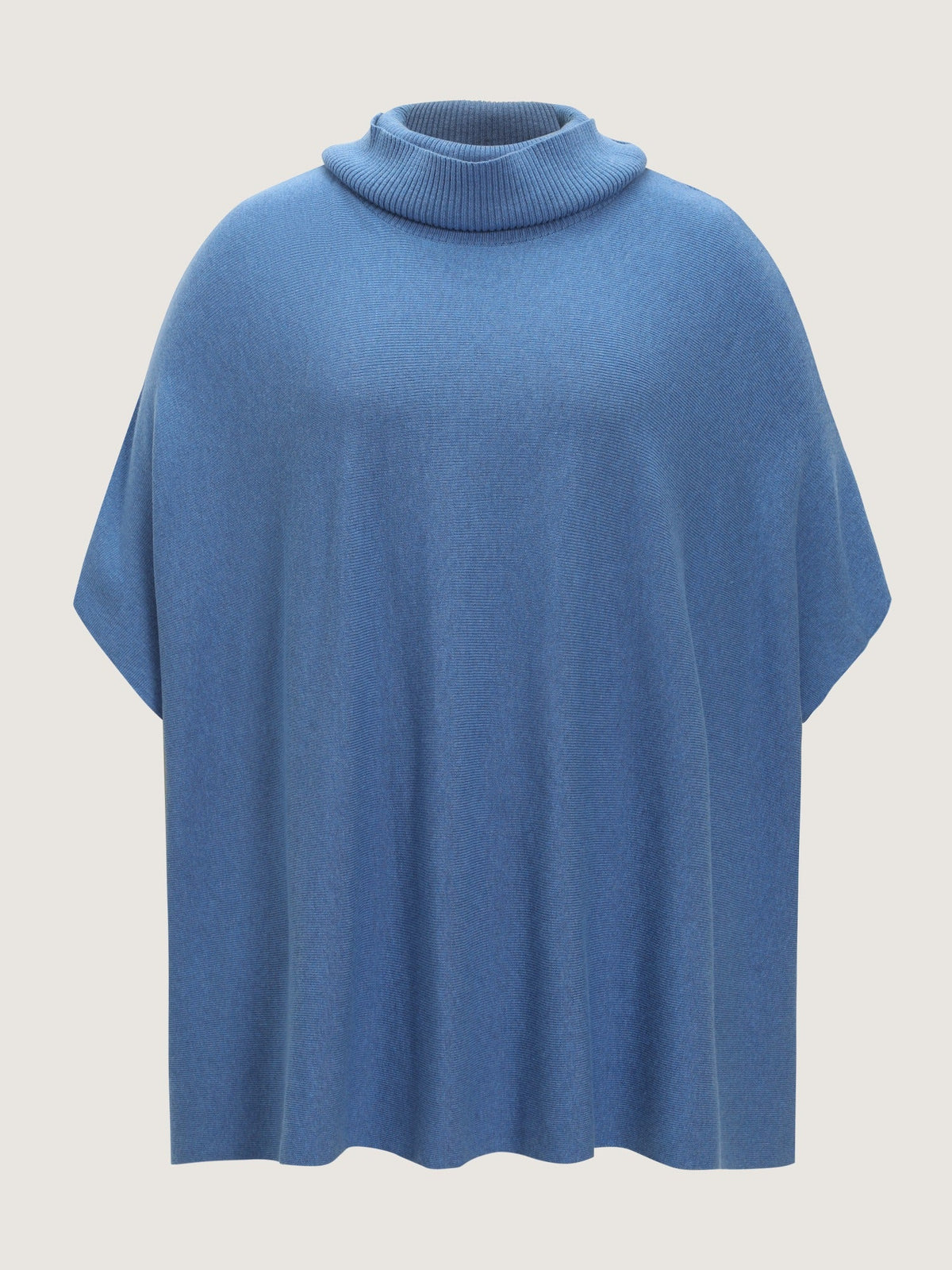 Cowl Collar Asymmetric Hem Loose Poncho Pullover