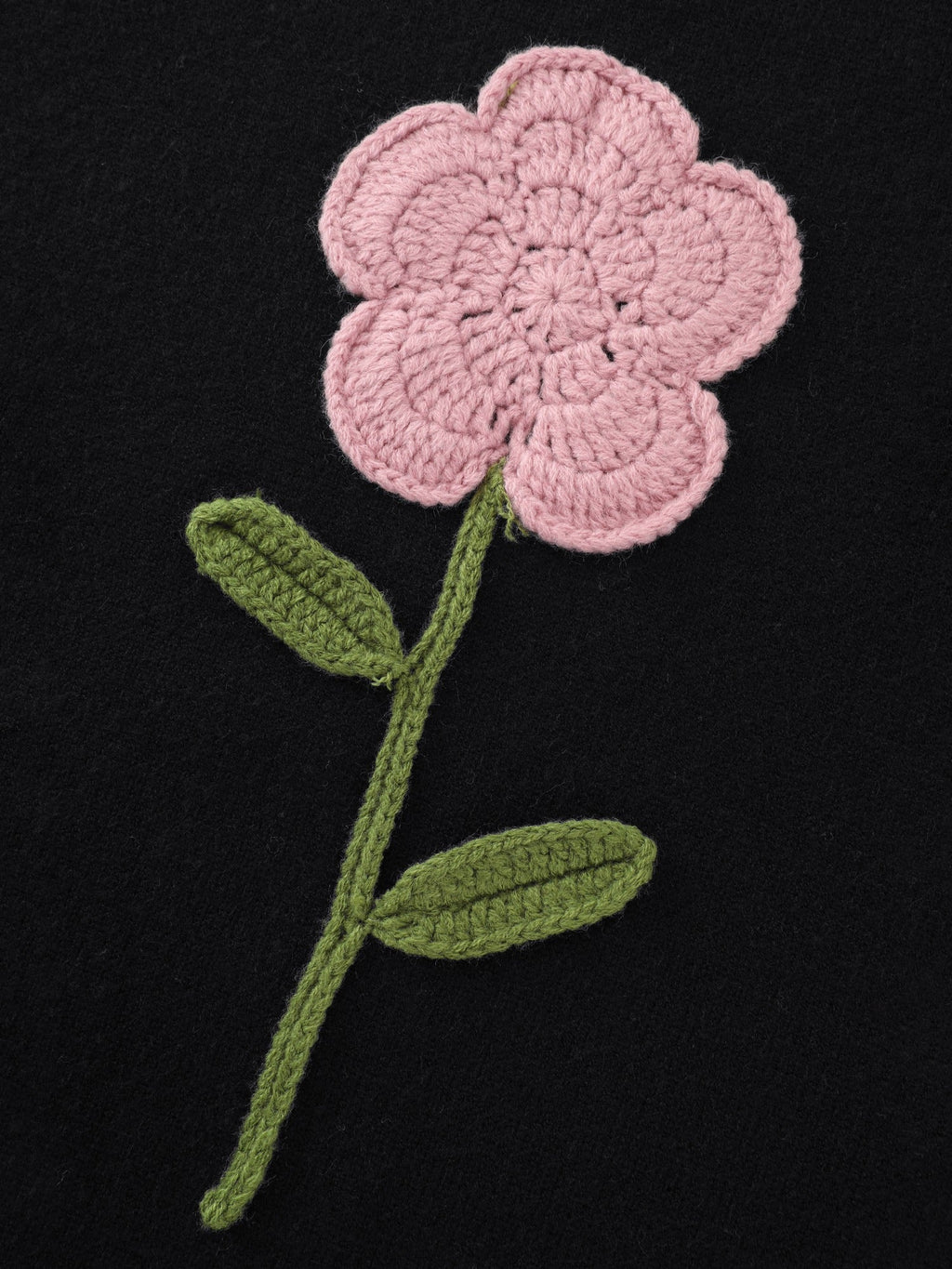 Supersoft Textured Crochet Floral Applique Sweater Vest