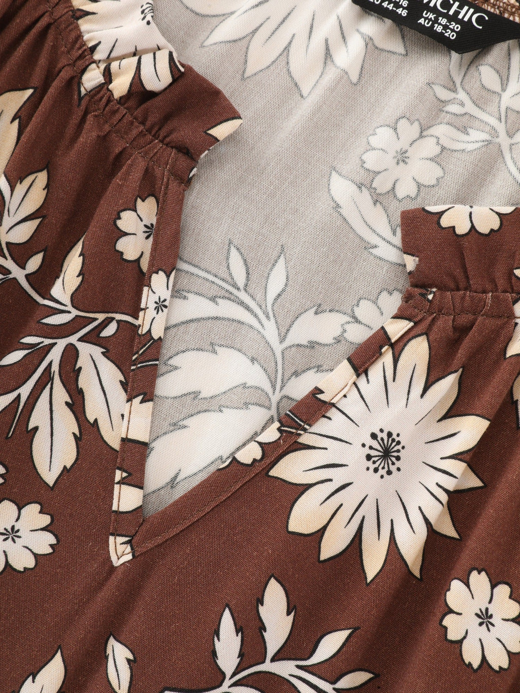 Floral Print Tie Cuffs Blouse