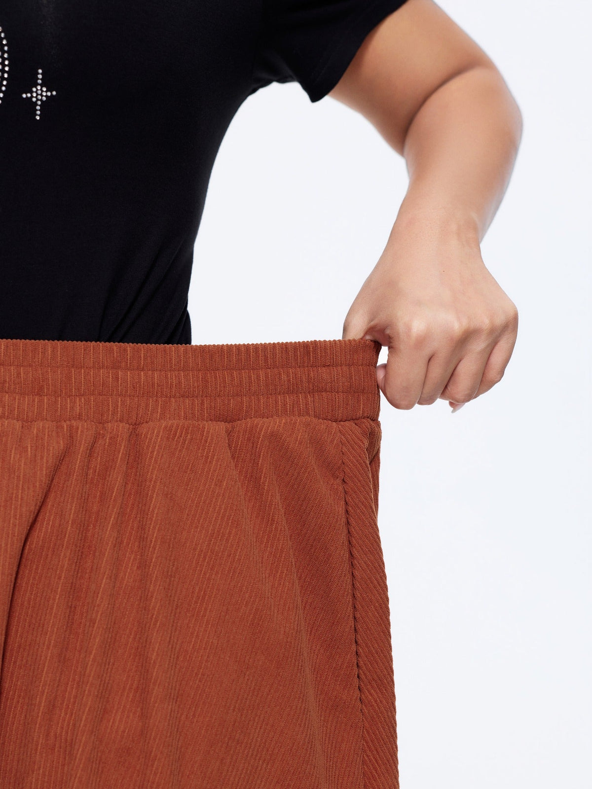 Stretch Pumpkin Embroidery Halloween Midi Skirt