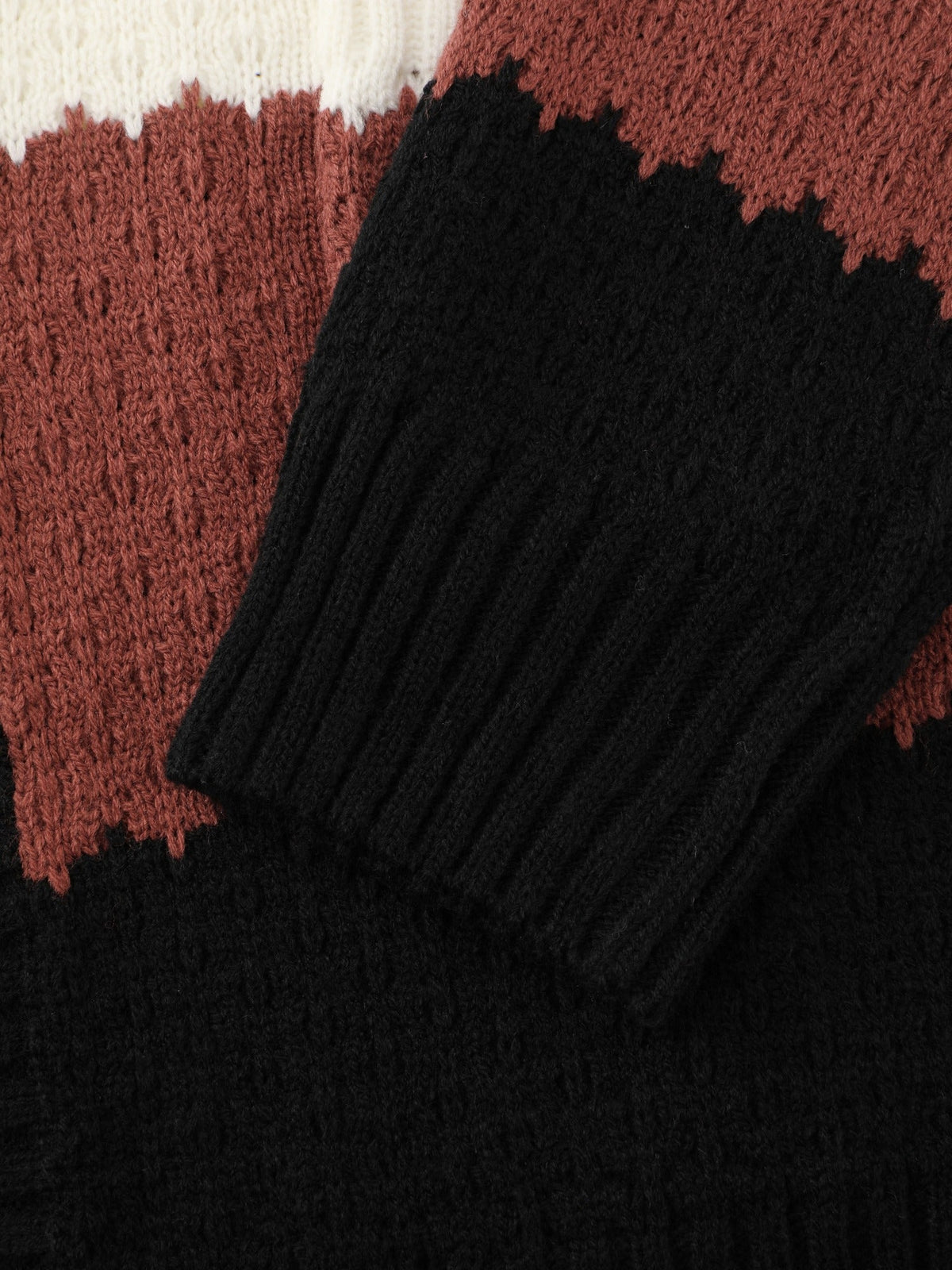 Color‑Block Stripe Pocket Open Front Cardigan