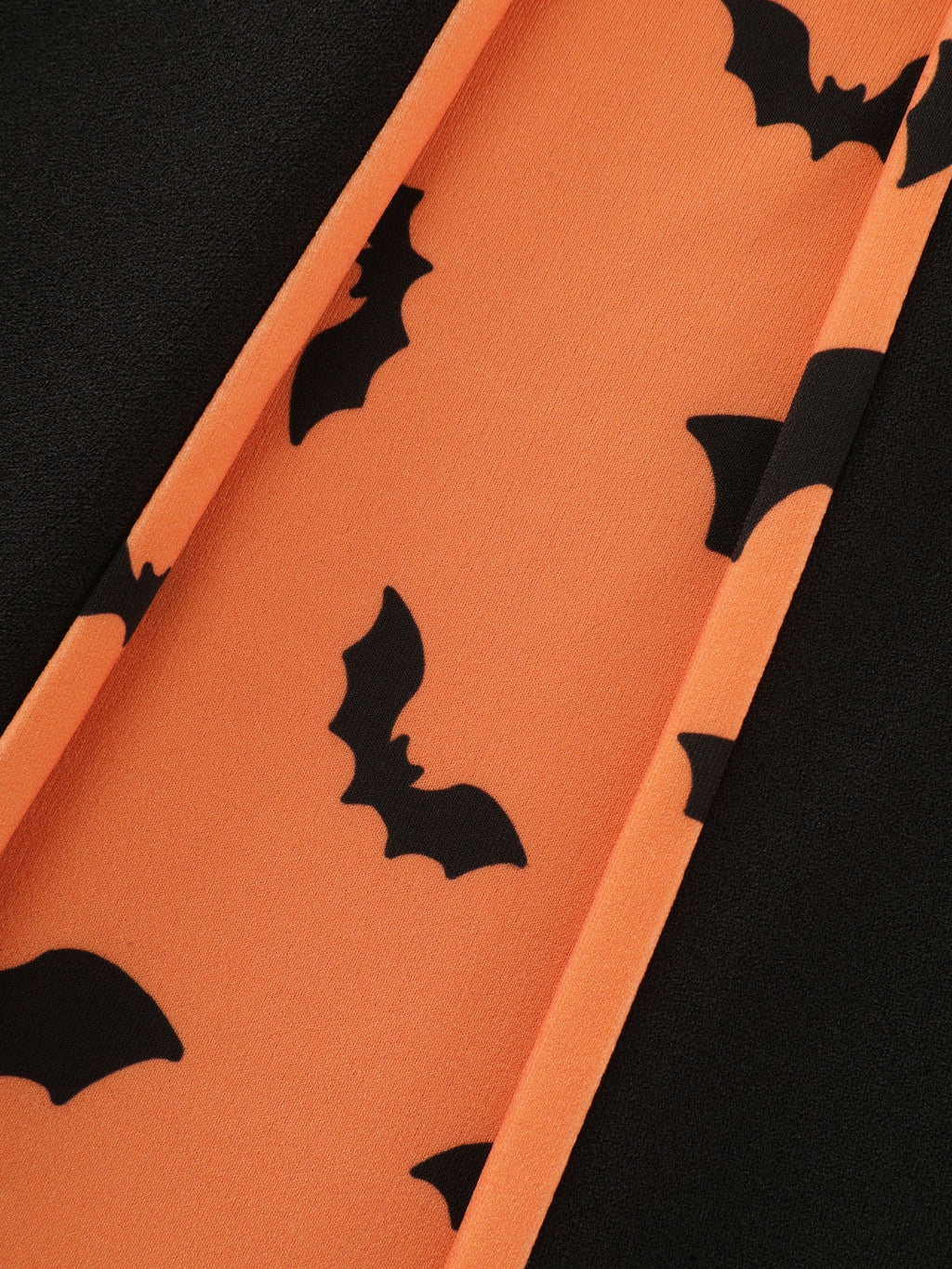 Halloween Bat Print Colorblock Pleated Midi Skirt